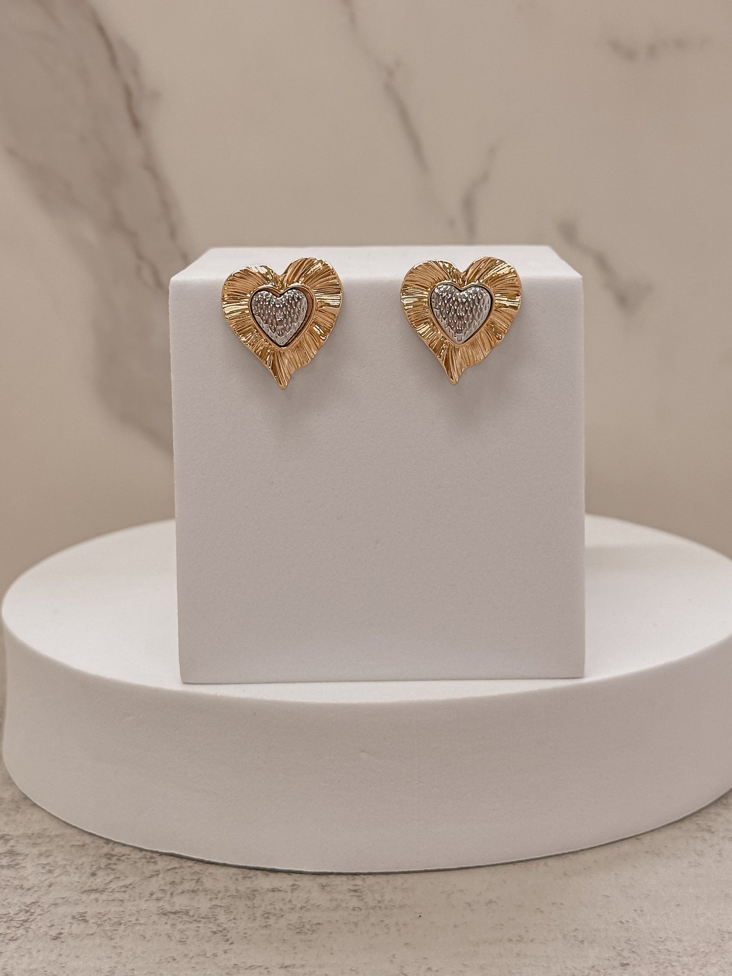 Corazón plata y dorado