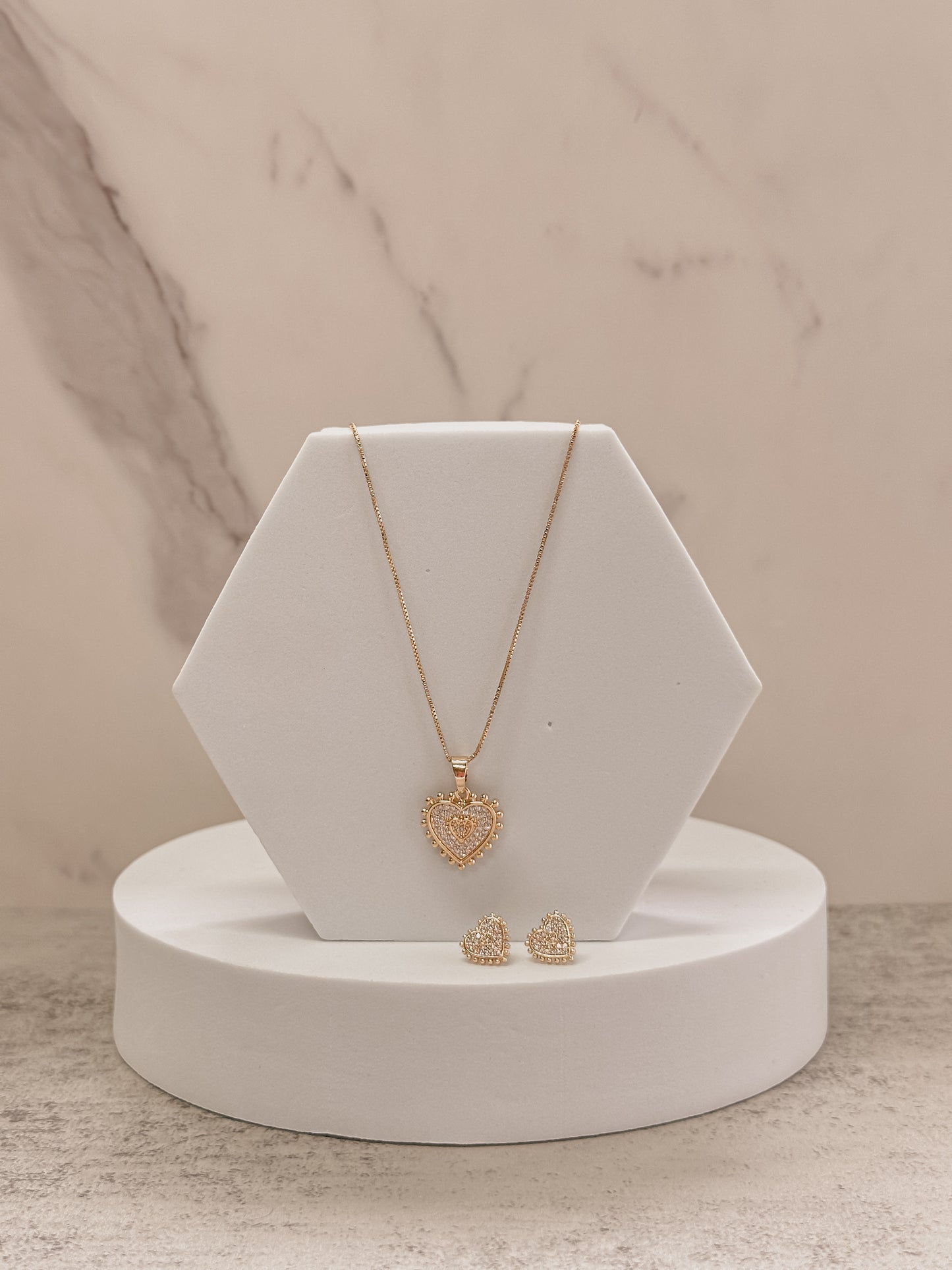 Corazón dorado y plata