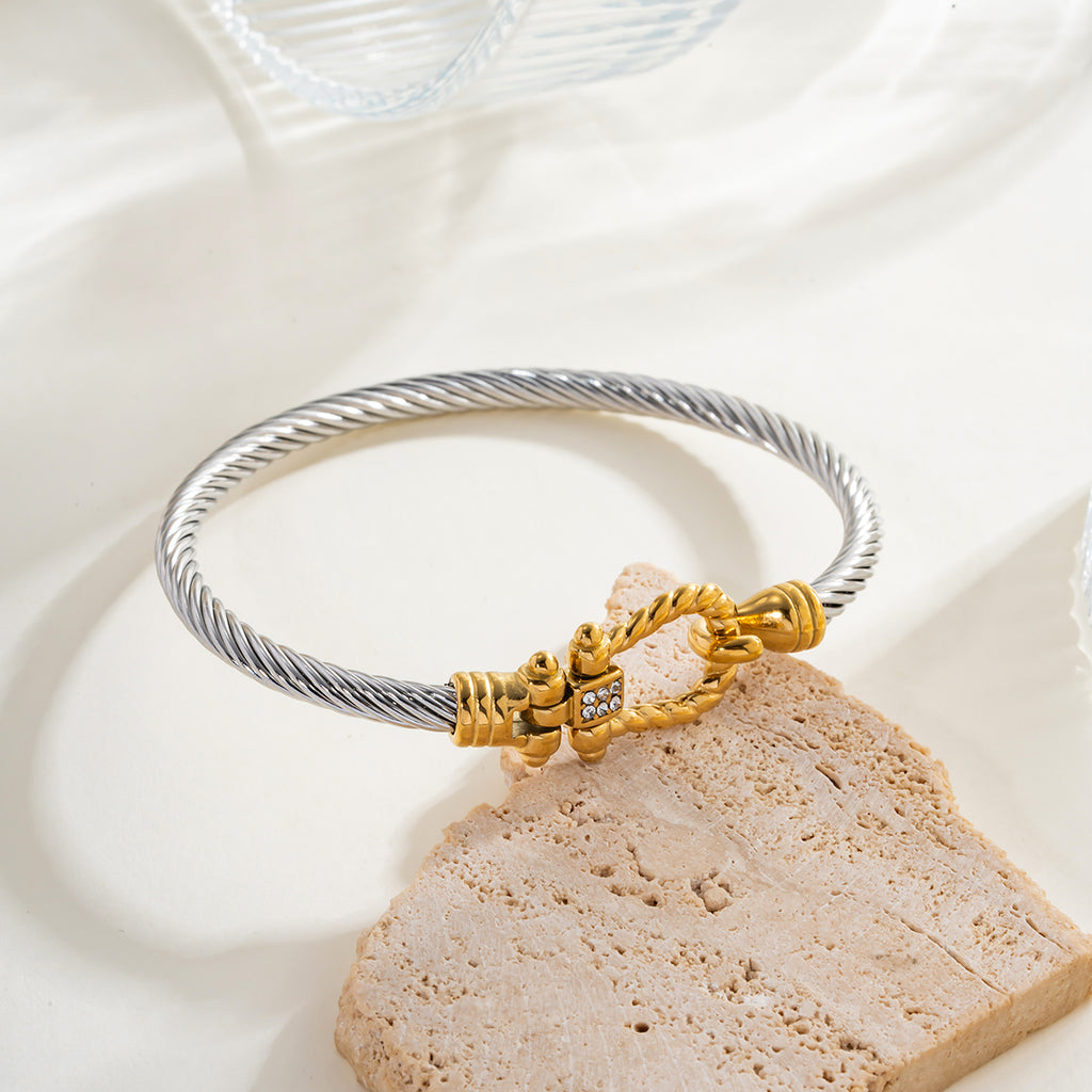 pulsera soga plata y oro
