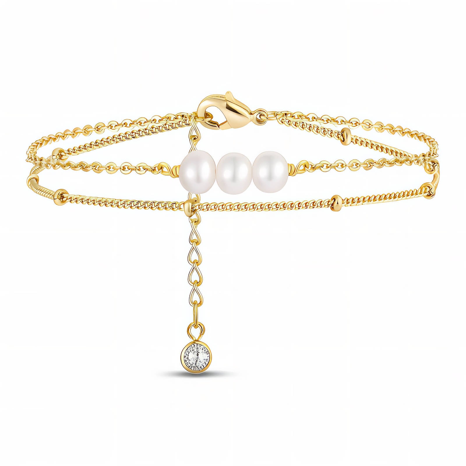 Pulsera doble perlada