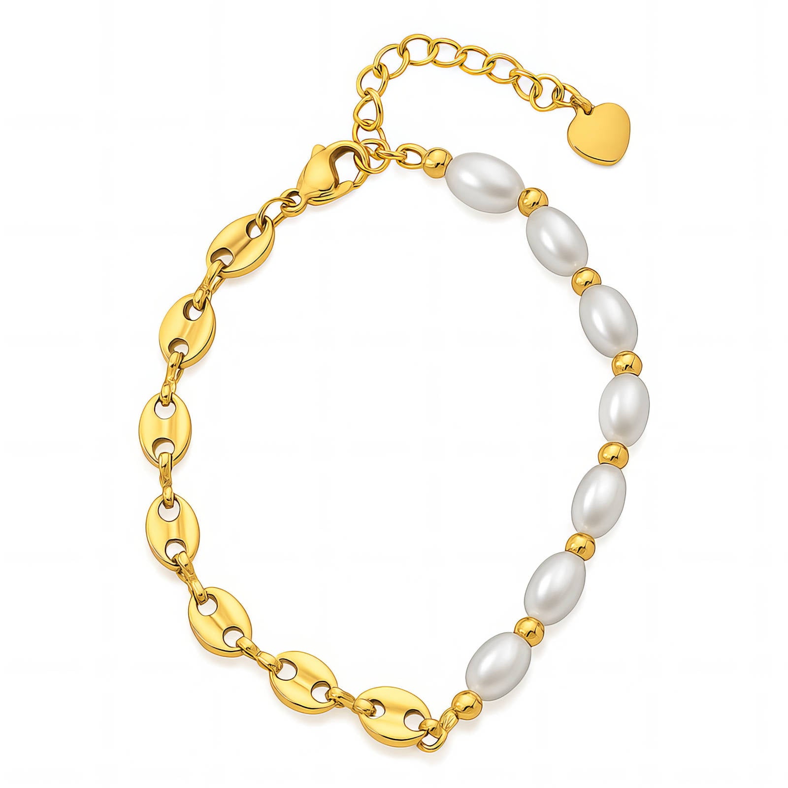 Pulsera oro y perlado