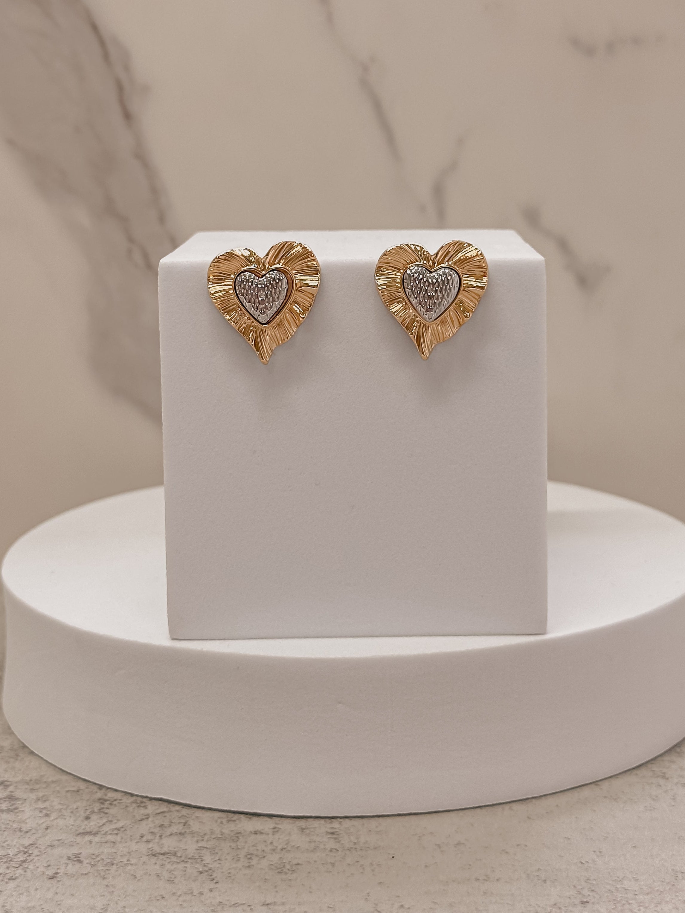 Corazón plata y dorado